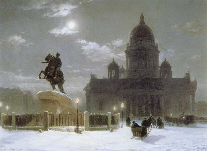 Vasily Surikov Monument to Peter the Great on Senate Squar in St.Petersburg oil painting image